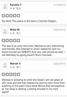 Reviews from yelp users