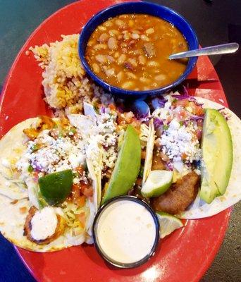 Seafood taco plate