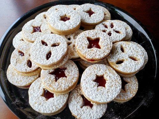 Special order of 24 linzer cookies. So soft, so delicious.