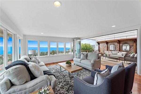 Living Room & Patio in Laguna Beach - Vacant Home Staging