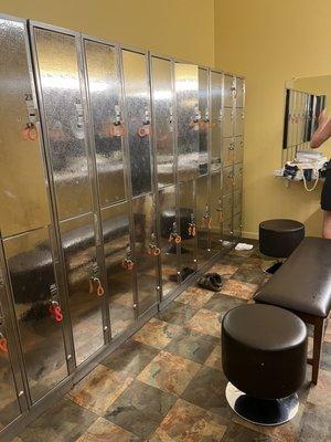 Ladies changing room with lockers