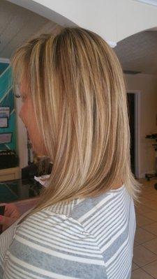 Gorgeous cut, highlights and blowdry by Mitra!