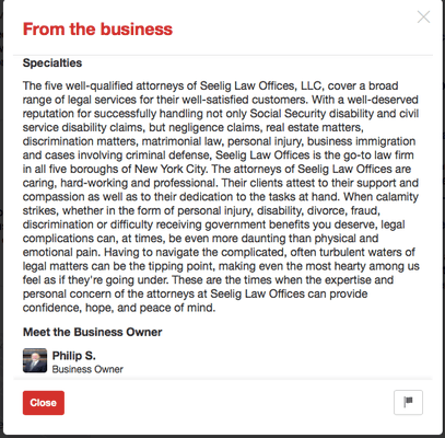 They don't offer what they say they do and treat you terribly when you call in for injury law 
 representation.