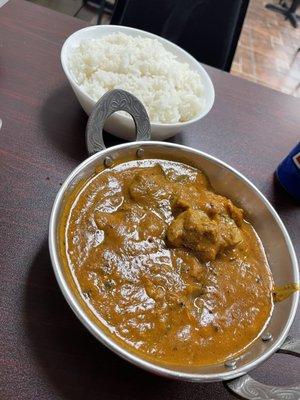 The curry chicken is a flavor explosion. Deeply earthy with very fresh spices. Even at a medium heat this was pretty spicy!