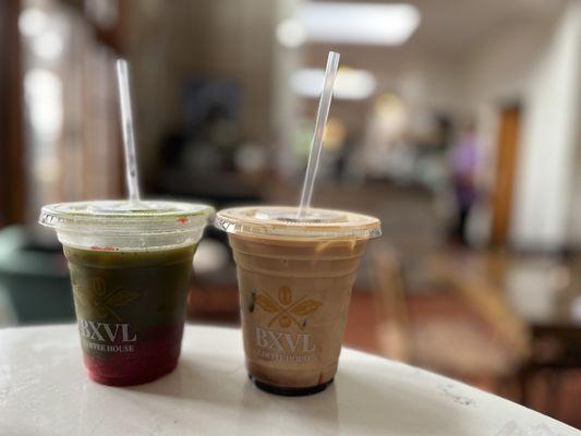 Strawberry Matcha Latte (Sweetened) - Regular & Iced Mocha Latte - Regular