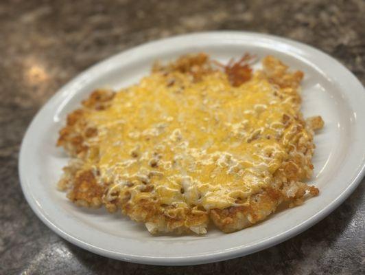 Delicious cheese, covered hashbrowns. They are perfect.