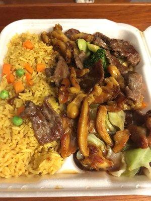 Chicken and Steak Teriyaki Combo that cost under $8 after tax!