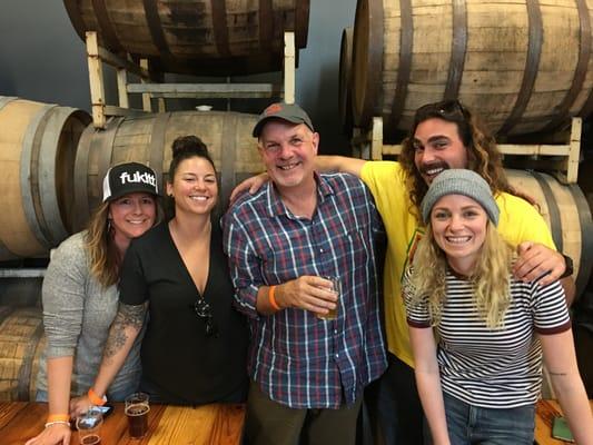 Barrels of fun at Hops and Grain Brewery.