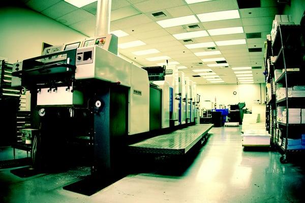 The offset, commercial printing pressroom.