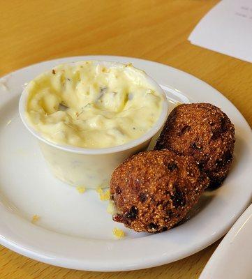 House-made tartar sauce, happily, had plenty of pickle bits!