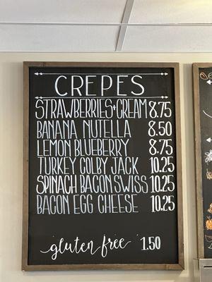 Crepe Menu