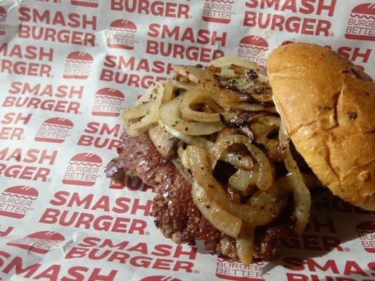 Very tasty shroom burger with onions!