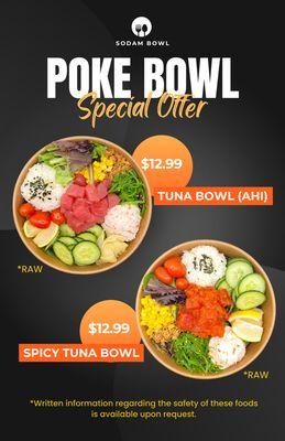 $12.99 POKE BOWL SPECIAL OFFER