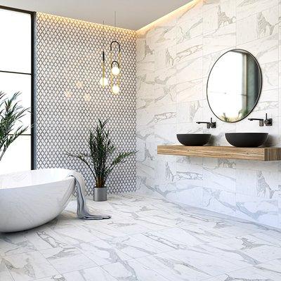 Marble or porcelain tile?