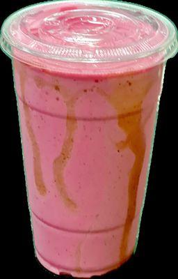 Pretty in Pink! Dragon fruit, orange, banana, strawberries and vanilla protein. So delicous...:)