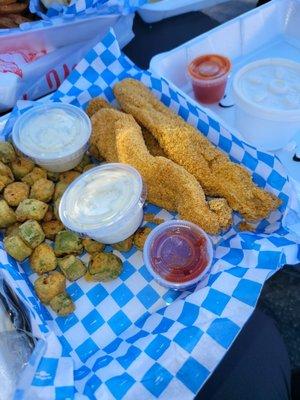 3 piece fish and okra.....I may have started eating before I took the picture ..lol