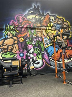 Dragon ball Z murals in new gym