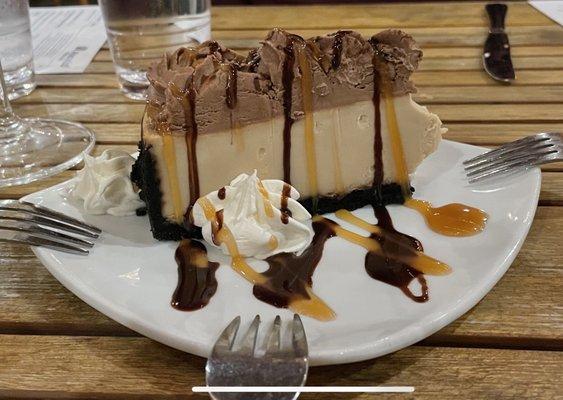 Bailey's cheesecake with coffee. The perfect ending to a wonderful meal.