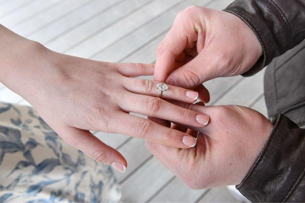 Hand with painted nails