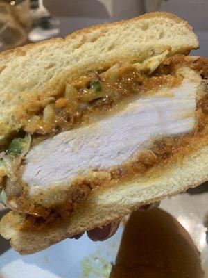 Nashville Hot Fried Chicken Sandwich cooked perfectly