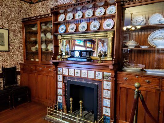 Dining Room Fireplace in Garfield House at Garfield National Historic Site