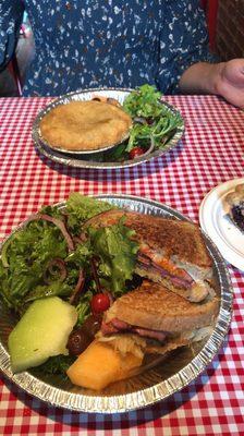 Ole Miss sandwich and Chicken Pot Pie