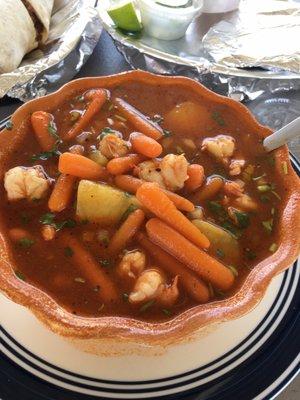 Shrimp soup (caldo de Cameron)