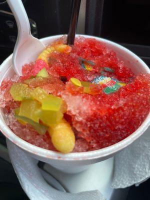 Yummy... cherry pic a dilly with candy, tajin and chamoy