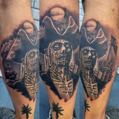 Pirates of the Caribbean Tattoo by Rob Figueroa HPT @HallowedPointTattoo @Rob_Figueroa_Hallowedpoint