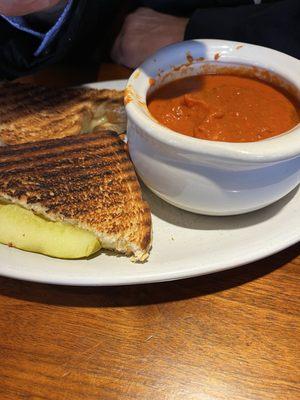 Grilled cheese with tomato soup.