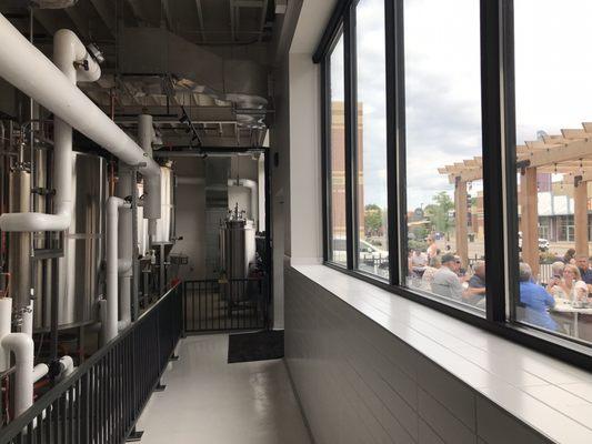 View of one of the outdoor patio areas and brewing chamber