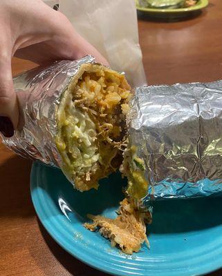 Super Shredded Chicken Burrito