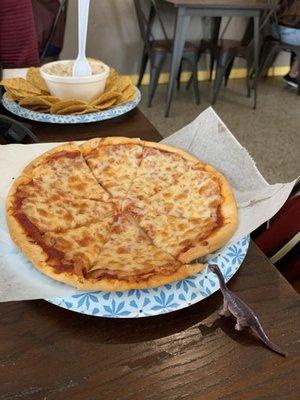 Pita Pizza and Homemade side of Spicy Tuna