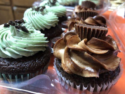 Peanut Butter Fudge & Mint Chocolate Chip Cupcakes!!!