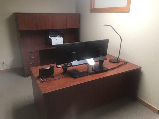 Purchased multiple of these "U" shaped desks from Cox. Very solid construction. Perfect for my office and at a great price.