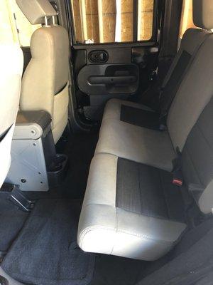 Shampooed seats and vacuumed floors