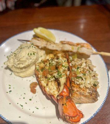 Wood-Grilled Lobster, Shrimp and Salmon*