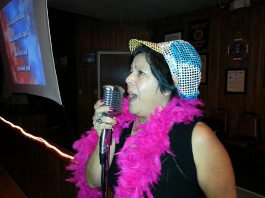 Sandra singing her heart out !