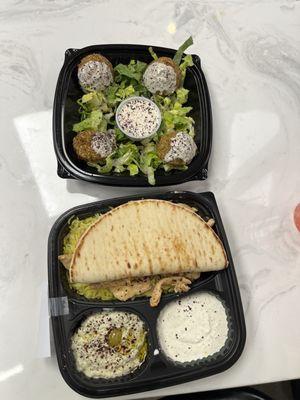 Chicken Plate, 4 Falafel with Tahini Sauce