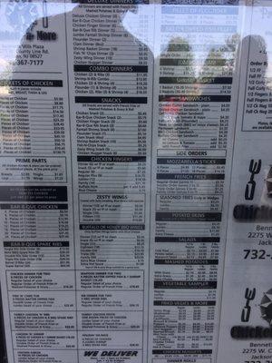 Menu. Maybe hard to read but everything is reasonably priced