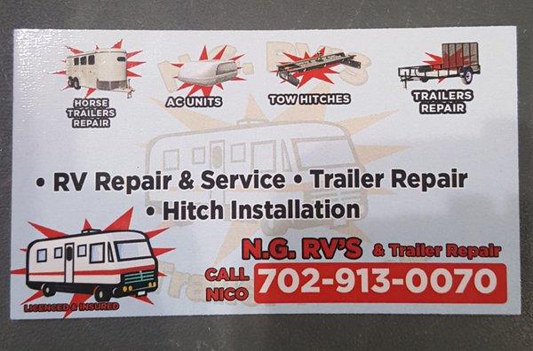 N.G. RV's & Trailer Repair