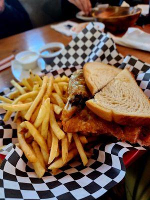 The prime rib sandwich was good. The fried cheese is a nice touch. Juice was good.