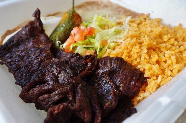 The carne asada plate.