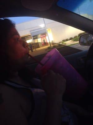 Driving down the street drinking up my pitcher lol