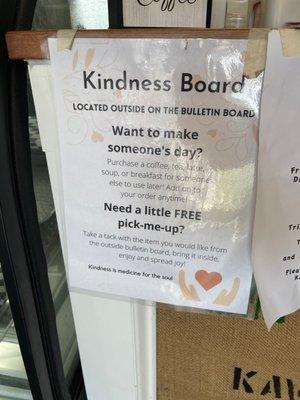 I wish every place had a kindness board!