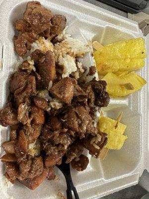 Classic huli huli chicken with pineapple.