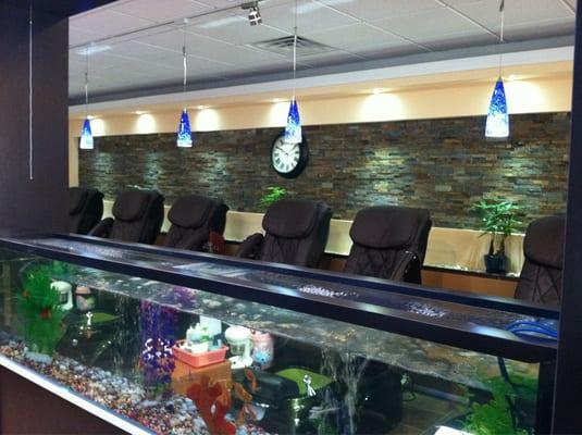 Sweet fish tanks to look at while I'm having my nails done.