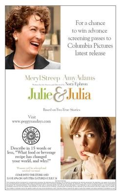 Win passes to special screening of Sony Pictures "Julie & Julia" starring Meryl Streep