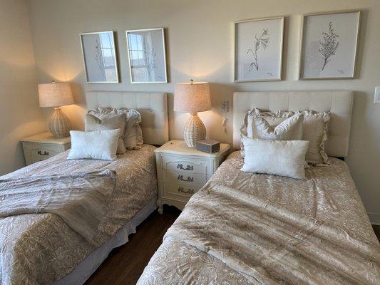 Our Commercial project - we created a very soft and inviting twin room