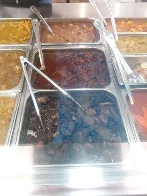 Stew peas, jerk pork, stew pork